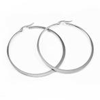 Ø50mm Oorbellen Dames Stalen Zilverkleur Oorringen Platte, Overige materialen, Hangers, Birgitta-Gracht 33, 6465 EL Kerkrade, Nederland