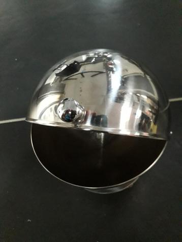 afvalemmertje voor eettafel, chroom, staat op voet beschikbaar voor biedingen