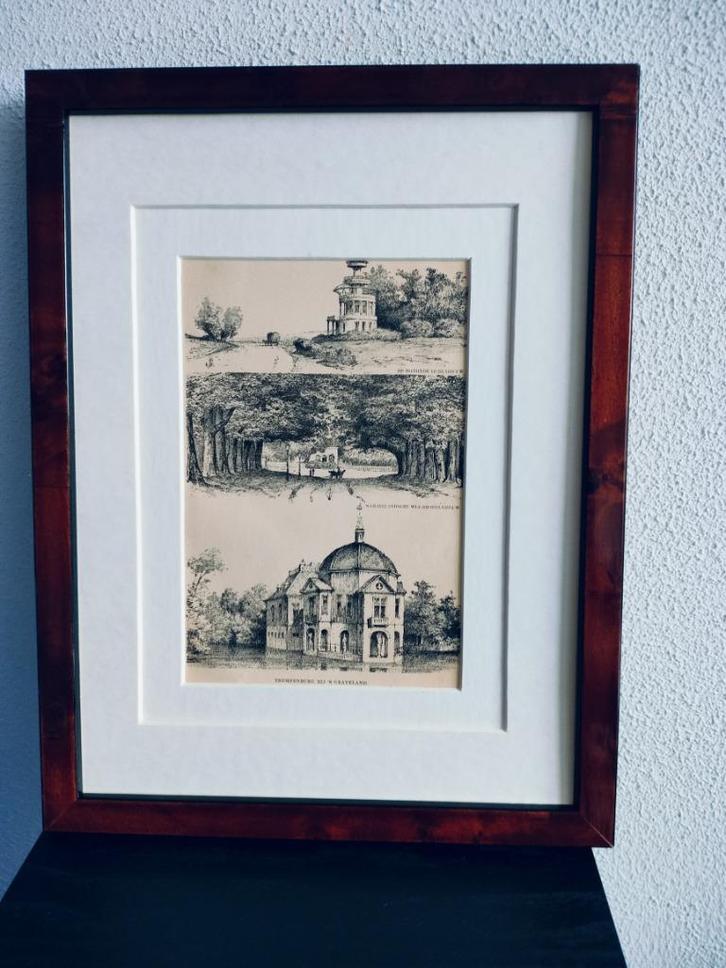 Craandijk Litho N-H Blaricum Hilversum Graveland 1880    (2), Antiek en Kunst, Kunst | Litho's en Zeefdrukken, Ophalen of Verzenden