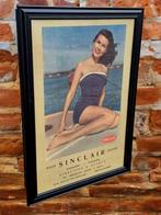 Originele vintage pin-up reclame poster van Sinclair olie️️⛽, Ophalen, Reclamebord, Gebruikt, .