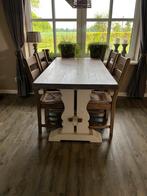 Mooie Eiken eettafel /kloostertafel en 4 stoelen, Ophalen, Gebruikt