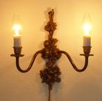 TWEE ARMIGE MESSING WANDLAMP, Ophalen of Verzenden