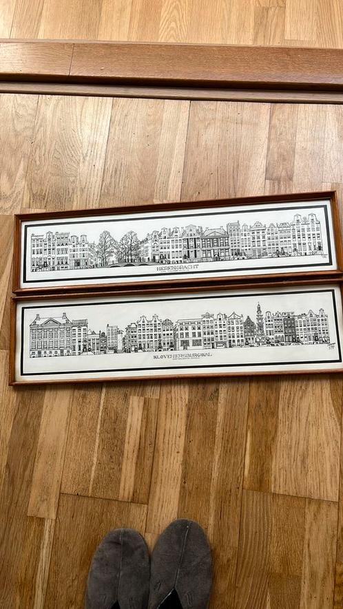 Pen tekeningen van Amsterdam, Antiek en Kunst, Kunst | Tekeningen en Foto's, Ophalen of Verzenden