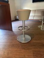 Mooie barkrukken te koop! Taupe, hoogte 80cm, draaibaar, Ophalen, 60 tot 90 cm, Met voetsteun, Metaal