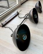 Te koop: industriële hanglamp met 3 spots, Ophalen, Zo goed als nieuw, Metaal, Minder dan 50 cm