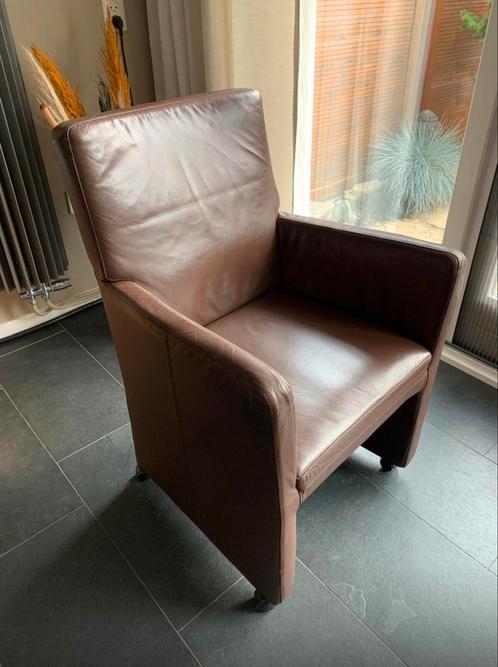 Eetkamerstoelen (leer), Huis en Inrichting, Fauteuils, Gebruikt, Leer, Ophalen