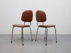 Set van 2 vintage buisframe stoelen, Gebruikt, Twee, Bruin, .