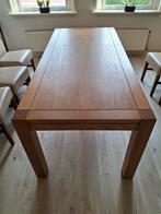 Massief eiken eettafel, Ophalen, Eikenhout, 50 tot 100 cm, Zo goed als nieuw