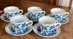 7 kop & schotels vintage Blue Danube zwiebelmuster decor uie, Ophalen of Verzenden, Zo goed als nieuw, Porselein, Kop en/of schotel