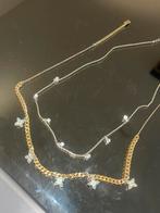 2 ketting met bloemhangers, Ophalen of Verzenden, Zo goed als nieuw, Goud, Met hanger