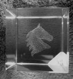 3D Glasblok met lasergravure van paardenhoofd, Huis en Inrichting, Ophalen of Verzenden