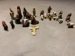 Kerststal antiek, ca. 1950; groot formaat.  25 figuren., Diversen, Ophalen, Gebruikt