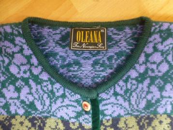 OLEANA 100 % Wollen Vest ingebreid Noors/ Noorwegen XL 44-46 beschikbaar voor biedingen