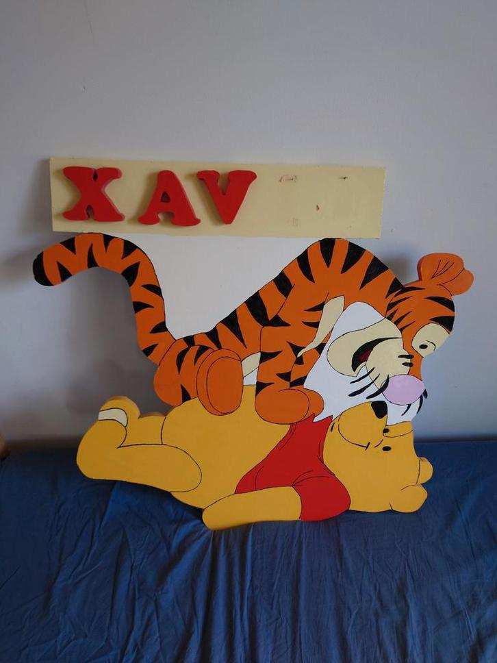 Geboortebord Winnie de Pooh & Tijgertje, Kinderen en Baby's, Kraamcadeaus en Geboorteborden, Gebruikt, Geboortebord, Ophalen