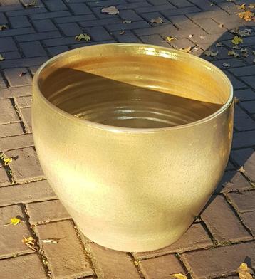 Grote gouden pot aardewerk Mobach keramiek bijna 20 kg beschikbaar voor biedingen