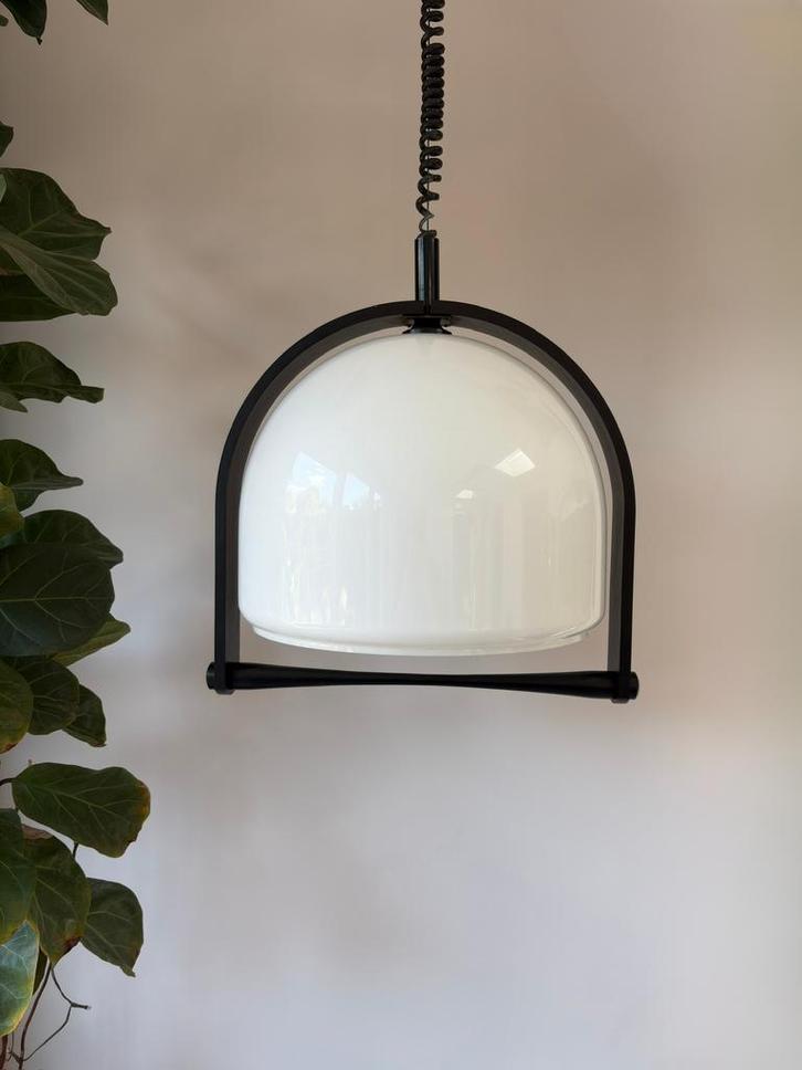 Vintage Space Age Hanglamp Temde Leuchten, Huis en Inrichting, Lampen | Hanglampen, Zo goed als nieuw, Minder dan 50 cm, Hout