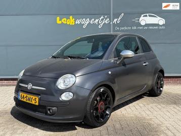 Fiat 500 0.9 TwinAir Blackjack *airco *16 inch beschikbaar voor biedingen