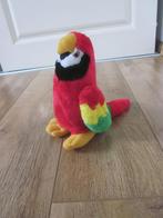Prachtig gekleurde pluche papegaai knuffel vrolijke kleuren, Ophalen of Verzenden, Zo goed als nieuw, Eend