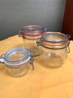 Weck potten, glas,  le Parfait, Fido,  4stuks, Ophalen of Verzenden, Zo goed als nieuw, Glas, Pot, Bus of Blik