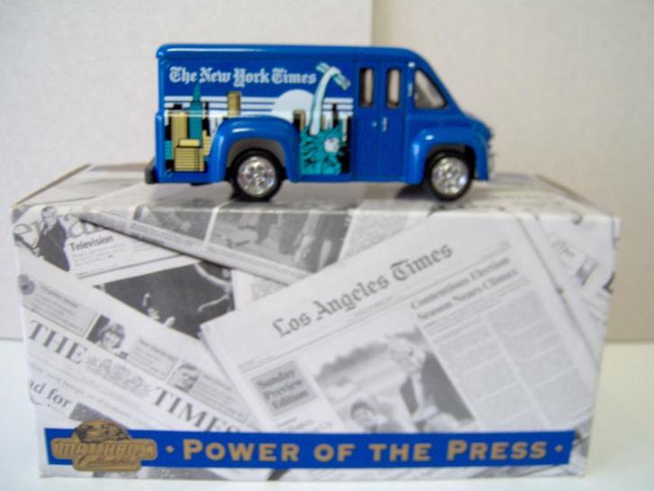 Matchbox YPP04 Dodge Route Van New York Times modelauto., Hobby en Vrije tijd, Modelauto's | Overige schalen, Nieuw, Auto, Ophalen of Verzenden