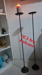 Staande smeedijzeren kandelaars 100 cm hoog, Ophalen, Zwart, Zo goed als nieuw, Kandelaar