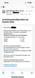 Startbewijs halve marathon van Haarlem 28 september, Eén persoon