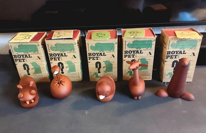 Danish Design houten dieren Senshukai Royal Pets, jaren 60, Antiek en Kunst, Curiosa en Brocante, Ophalen of Verzenden