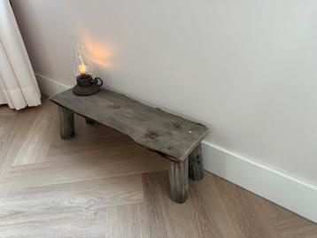Landelijk houten krukje / decoratief bankje – 60x20x20 cm beschikbaar voor biedingen