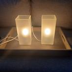 Tafellamp 2 stuks, Huis en Inrichting, Lampen | Tafellampen, Ophalen, Zo goed als nieuw, Glas, Minder dan 50 cm
