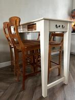 Rivera Maison bartafel met 4 teakhouten barstoelen., Huis en Inrichting, Woonaccessoires | Kandelaars en Kaarsen, Ophalen, Gebruikt
