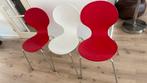 3 houten vlinderstoelen, Huis en Inrichting, Stoelen, Ophalen, Zo goed als nieuw, Rood, Drie