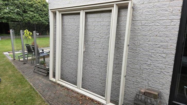 kunststof kozijn ral 9001 balkondeuren met zijlichten A+, Doe-het-zelf en Verbouw, Kozijnen en Schuifpuien, Zo goed als nieuw