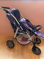 Tweeling Poppenwagen - Paars, Kinderen en Baby's, Kinderwagens en Combinaties, Gebruikt, Duowagen, Ophalen, Kinderwagen