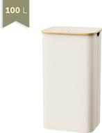 Wasmand-Beige-57x37x75cm-100L-Opvouwbare Wasmand met Deksel, Huis en Inrichting, Badkamer | Badtextiel en Accessoires, Ophalen