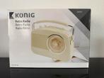 KÖNIG RETRO CLASSIC FM-Radio - werkt op stroom én batterijen, Verzenden, Nieuw