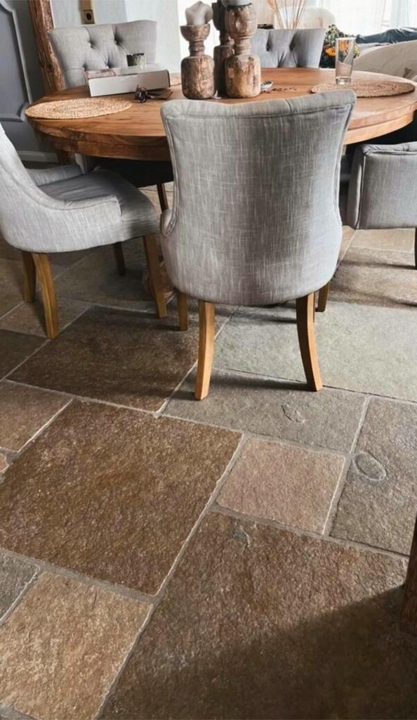 BOURGONDISCHE DALLEN RAW CHATEAU, ANTIEKE KALKSTEEN VLOER, Huis en Inrichting, Stoffering | Vloerbedekking, Nieuw, 75 m² of meer