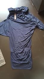 Nieuw: Supertrash donkerblauwe ‘scheve’ jurk met grote kol S, Supertrash, Nieuw, Knielengte, Maat 36 (S)