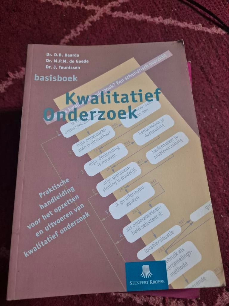D.B. Baarda - Basisboek kwalitatief onderzoek, Boeken, Ophalen of Verzenden, Zo goed als nieuw, D.B. Baarda; M.P.M. de Goede; J. Teunissen