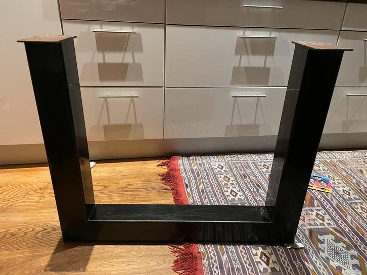 Metalen tafelpoten ideaal voor houten blad, Huis en Inrichting, Tafelonderdelen, Zo goed als nieuw, Tafelpoot, 50 tot 100 cm, Minder dan 50 cm
