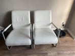 2 Witte leren stoelen Henders & Hazel, Huis en Inrichting, Stoelen, Ophalen, Gebruikt, Twee, Wit