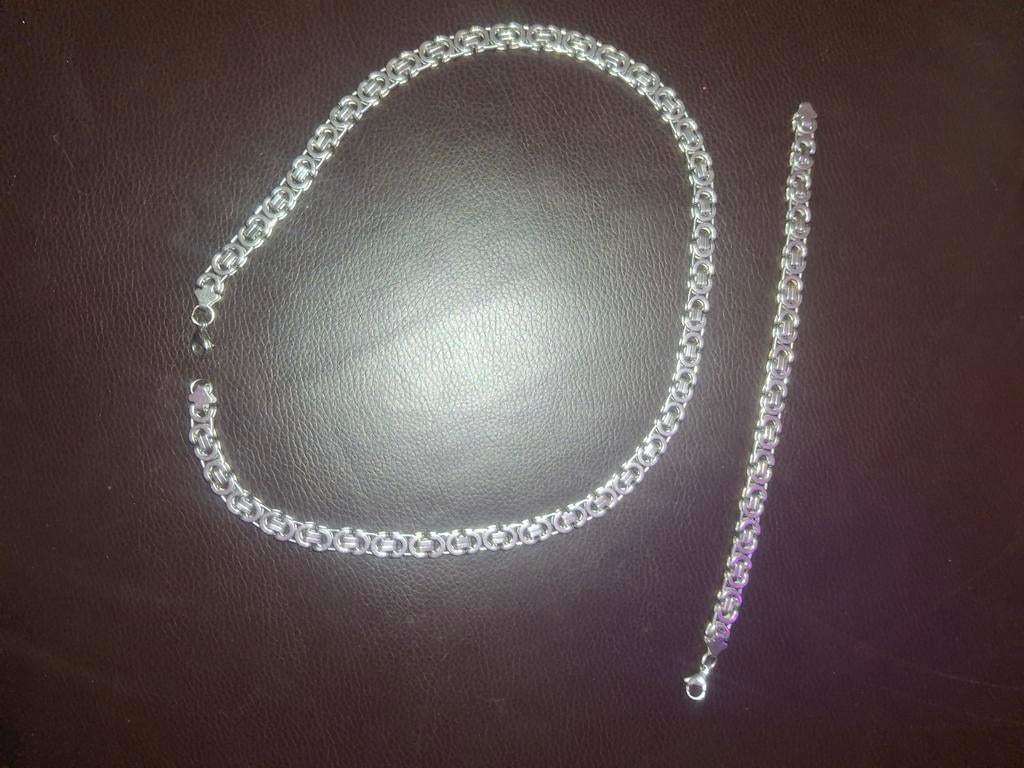 Koningsketting met armband zie foto.s, Sieraden, Tassen en Uiterlijk, Kettingen, Ophalen of Verzenden, Nieuw, Zwart, Overige materialen