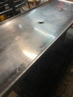 RVS Werkblad 240x75 cm met Rand en middenafvoer., Ophalen, Overige kleuren, 200 cm of meer, 50 tot 100 cm