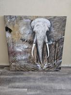 Handgeschilderd olieverf canvas schilderij, Ophalen, Zo goed als nieuw, Schilderij, 75 tot 100 cm