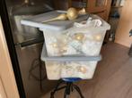 Goudkleurige kerstballen en piek incl. 2 plastic opbergboxen, Ophalen, Zo goed als nieuw