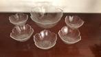 Punch Bowlset met 5 schaaltjes, Nieuw, Ophalen of Verzenden, Overige stijlen, Glas