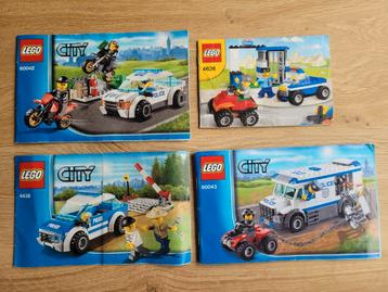 4 lego politiesets 60042, 60043, 4636, 4436 beschikbaar voor biedingen
