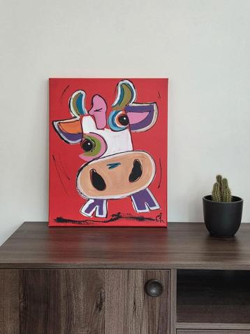 Déjà Moo - Kleurrijk Schilderij van C.M. Leushuis beschikbaar voor biedingen