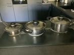 AMC Pannenset - Koken zonder water, Ophalen of Verzenden, Gebruikt, Rvs, Pannenset