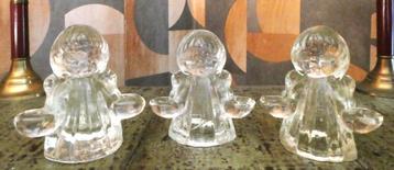 Vintage 3 X GOEBEL glas engelen kandelaar  (Charlottenhutte) beschikbaar voor biedingen