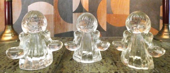 Vintage 3 X GOEBEL glas engelen kandelaar  (Charlottenhutte), Diversen, Kerst, Nieuw, Ophalen of Verzenden